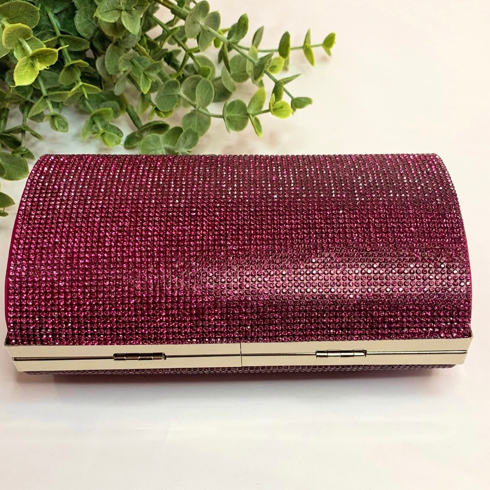 INC Ranndi Sparkle Clutch Fuchsia Crossbody Bag - Picture 6 of 12